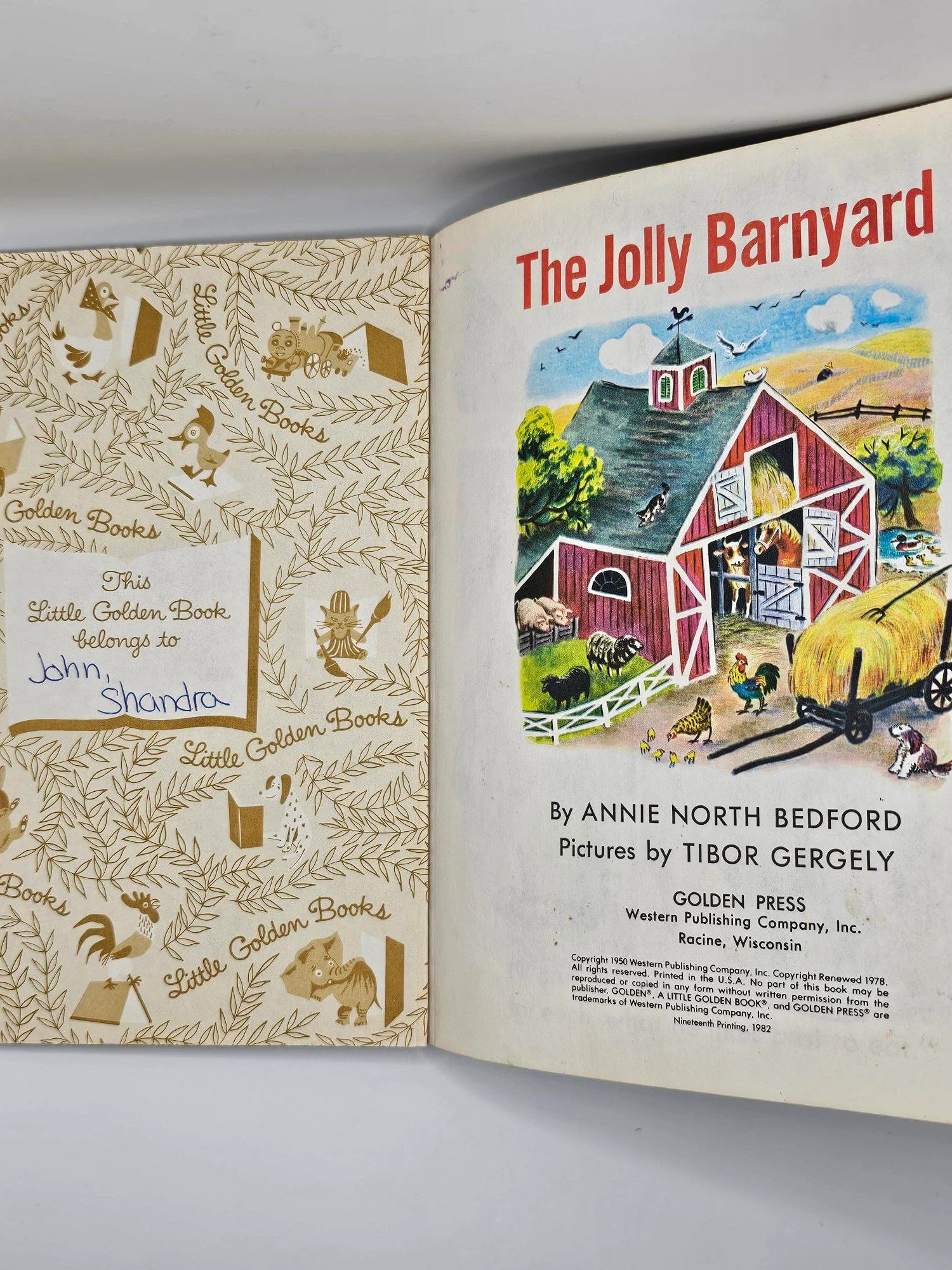 Little Golden Book The Jolly Barnyard Vintage 1950