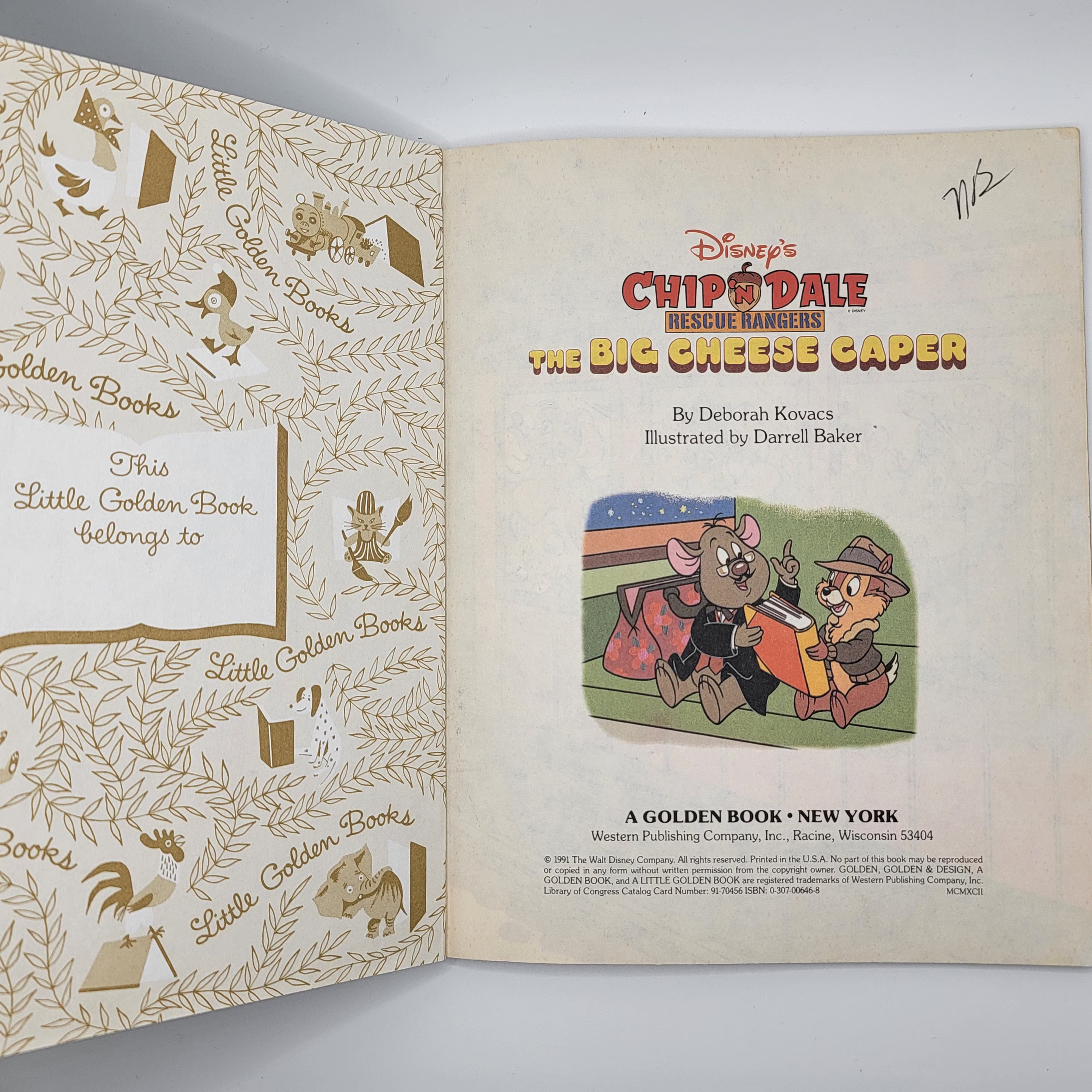 Little Golden Book Chip and Dale Rescue Rangers The Big Cheese Caper vintage 1991